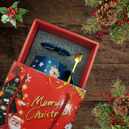 Zestaw prezentowy kubek świąteczny z łyżeczką