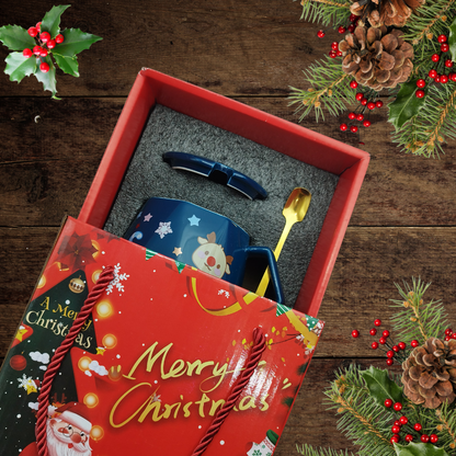 Zestaw prezentowy kubek świąteczny z łyżeczką