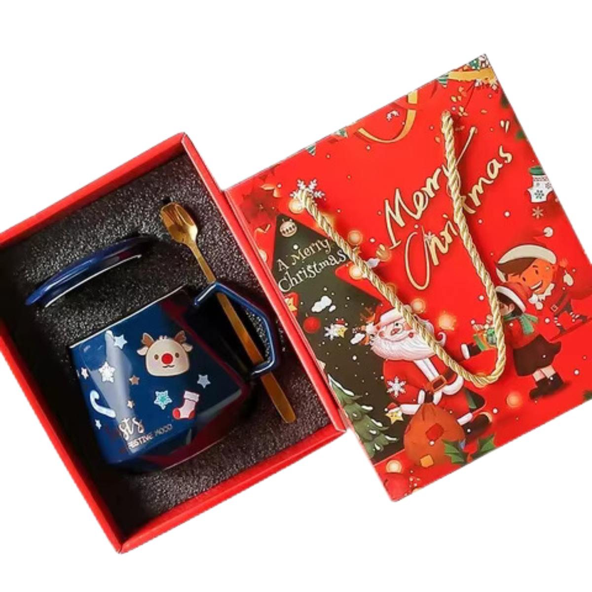 Zestaw prezentowy kubek świąteczny z łyżeczką