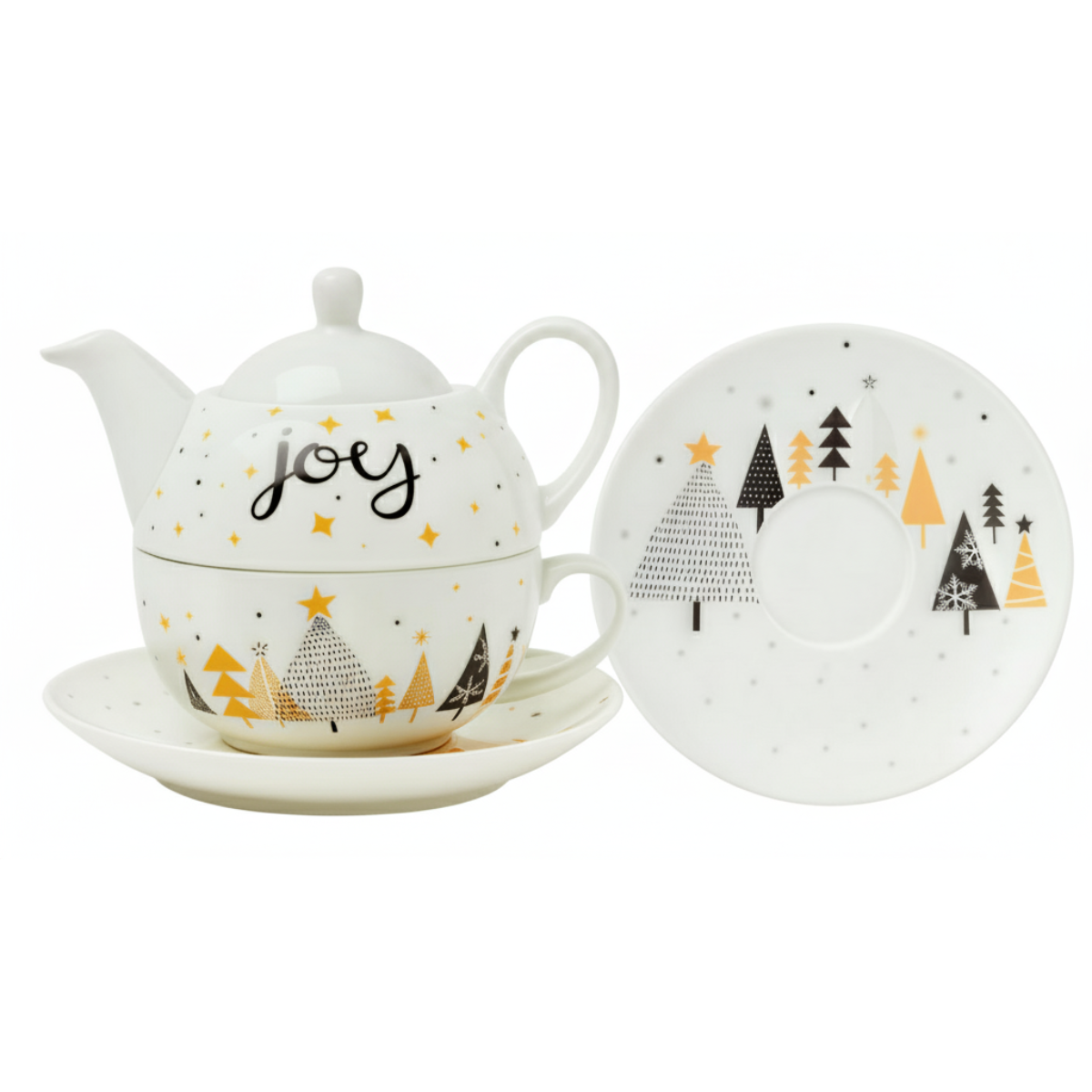 Zestaw świąteczny dzbanek z filiżanką i talerzykiem