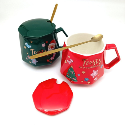 Zestaw prezentowy kubek świąteczny z łyżeczką